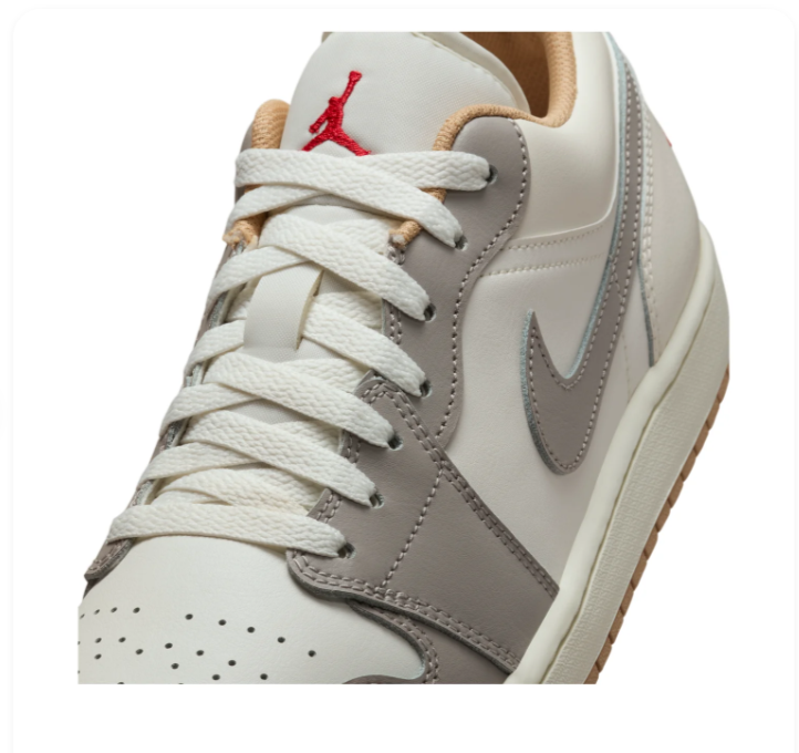 Air Jordan 1 Low 'Sail Fire Red College Grey' 553558-169